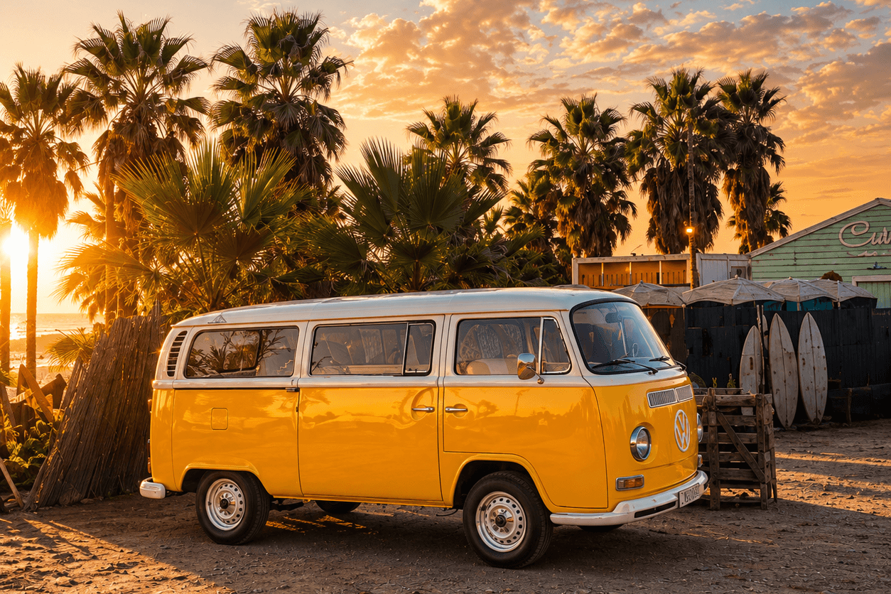 volkswagen t2 amarilla hippie coche de bodas